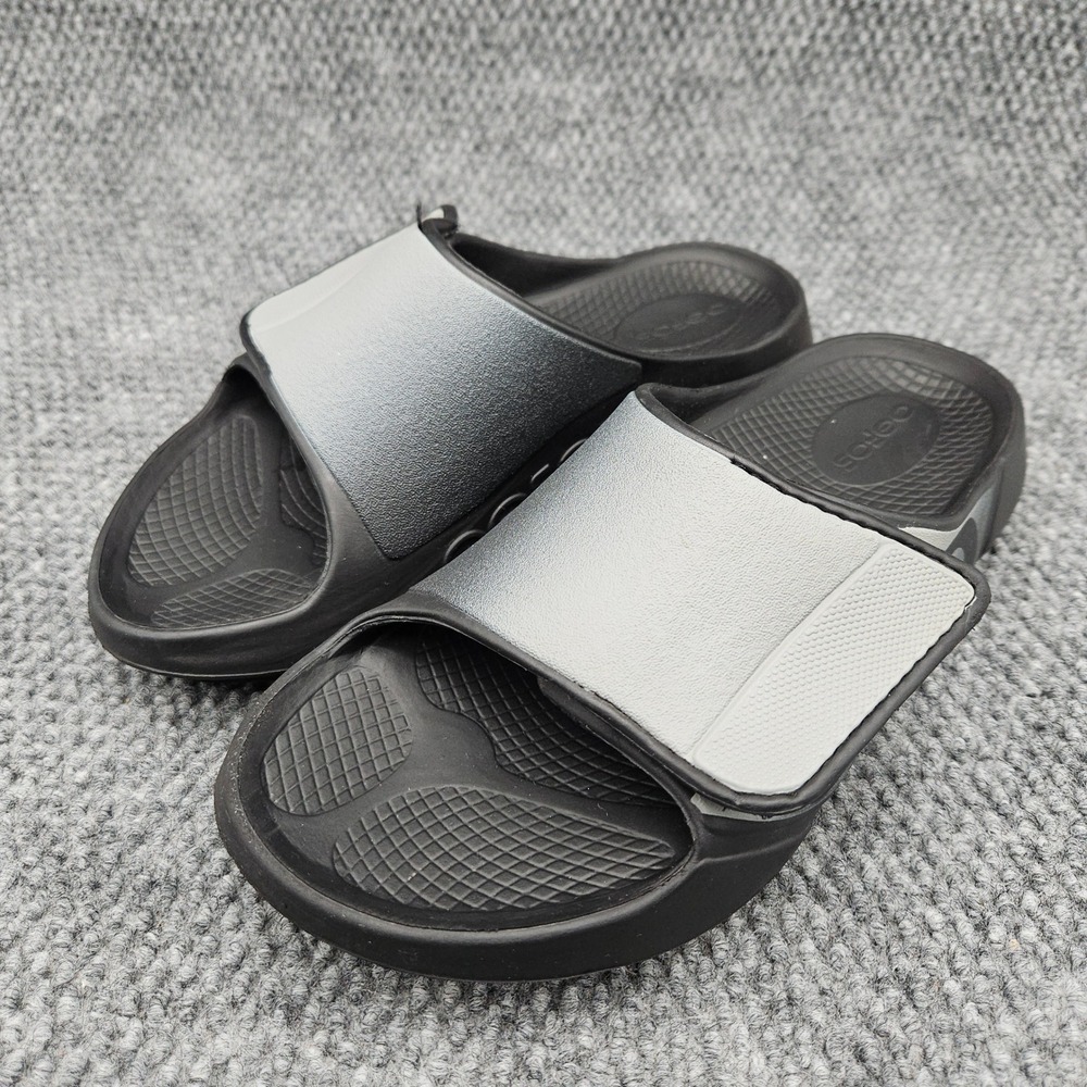 OOFOS OOahh Flex Women's 8 Grey Slides Recovery Sport‎ Adjustable Comfort Sandal